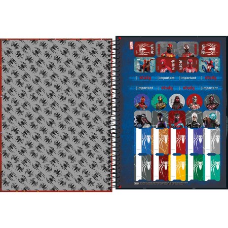 Foto ilustrativa Caderno Espiral Capa Dura Universitário Connect 10 Matérias Spider-Man Game 160 Folhas