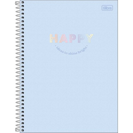 Foto ilustrativa Caderno Espiral Capa Dura Universitário Connect 12 Matérias Happy 192 Folhas