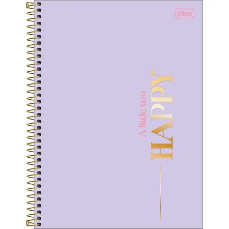 Foto ilustrativa Caderno Espiral Capa Dura Universitário Connect 15 Matérias Happy 240 Folhas