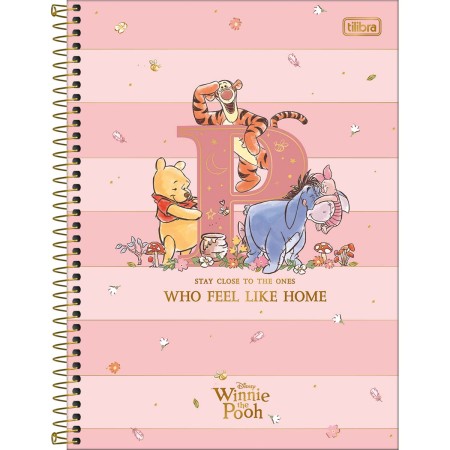 Foto ilustrativa Caderno Espiral Capa Dura Universitário Connect 15 Matérias Pooh 240 Folhas