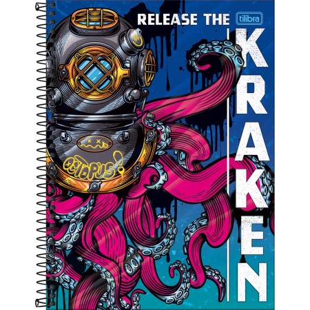 Foto ilustrativa Caderno Espiral Capa Dura Universitário Connect 16 Matérias 4-Fun 256 Folhas