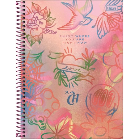 Foto ilustrativa Caderno Espiral Capa Dura Universitário Connect 16 Matérias Capricho 256 Folhas