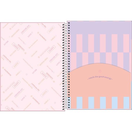 Foto ilustrativa Caderno Espiral Capa Dura Universitário Connect 16 Matérias Happy 256 Folhas