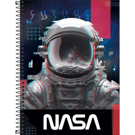 Foto ilustrativa Caderno Espiral Capa Dura Universitário Connect 16 Matérias Nasa 256 Folhas