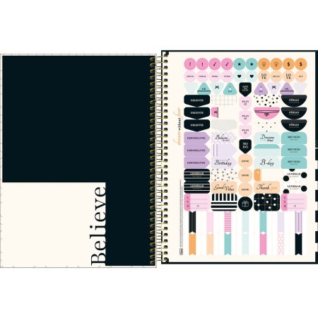 Foto ilustrativa Caderno Espiral Capa Dura Universitário Connect 16 Matérias West Village 256 Folhas