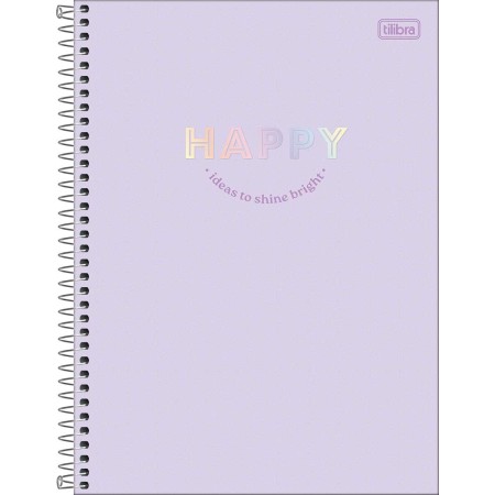 Foto ilustrativa Caderno Espiral Capa Dura Universitário Connect 20 Matérias Happy 320 Folhas
