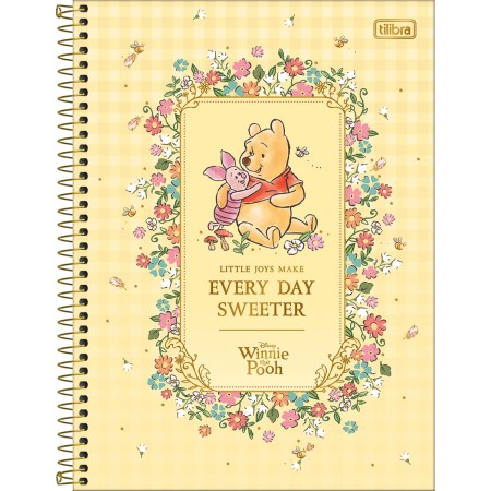 Foto ilustrativa Caderno Espiral Capa Dura Universitário Connect 20 Matérias Pooh 320 Folhas
