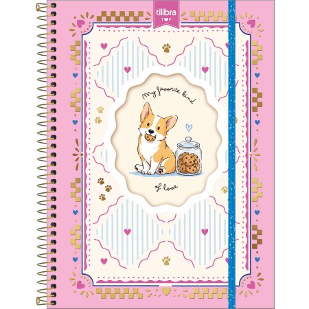 Foto ilustrativa Caderno Espiral Capa Dura Universitário Top 1 Matéria Doggy 60 Folhas