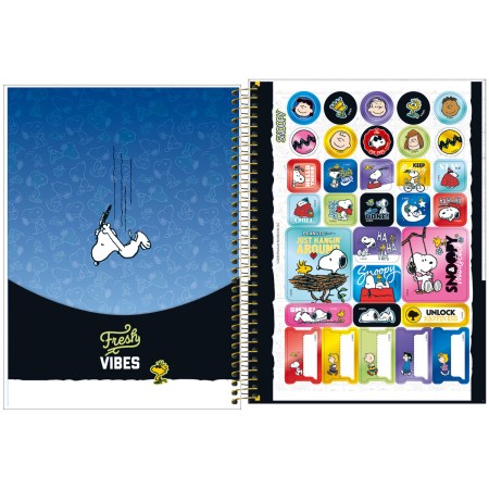 Foto ilustrativa Caderno Espiral Capa Dura Universitário Top 1 Matéria Snoopy 60 Folhas