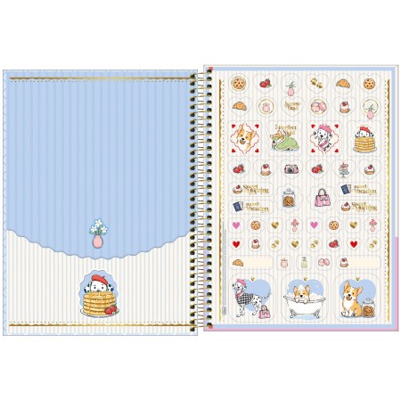 Foto ilustrativa Caderno Espiral Capa Dura Universitário Top 10 Matérias Doggy 120 Folhas