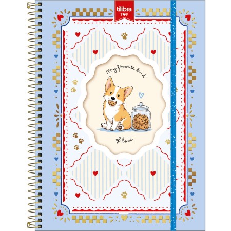 Foto ilustrativa Caderno Espiral Capa Dura Universitário Top 10 Matérias Doggy 120 Folhas