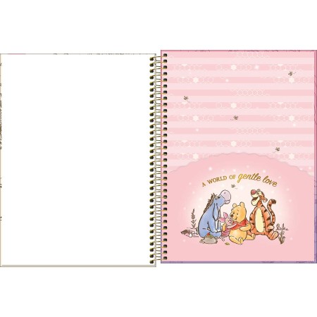Foto ilustrativa Caderno Espiral Capa Dura Universitário Top 10 Matérias Pooh 120 Folhas