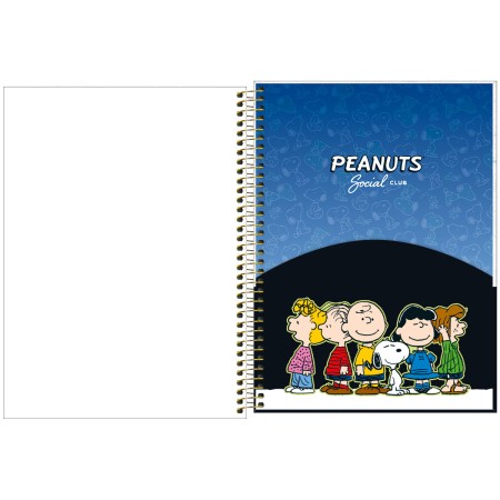 Foto ilustrativa Caderno Espiral Capa Dura Universitário Top 10 Matérias Snoopy 120 Folhas