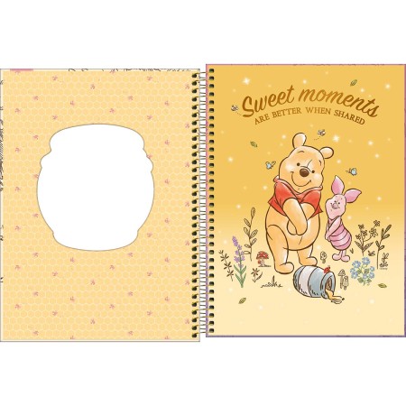 Foto ilustrativa Caderno Espiral Capa Dura Universitário Top com Janela Pooh 1 Matéria 60 Folhas
