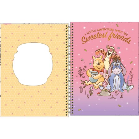 Foto ilustrativa Caderno Espiral Capa Dura Universitário Top com Janela Pooh 1 Matéria 60 Folhas