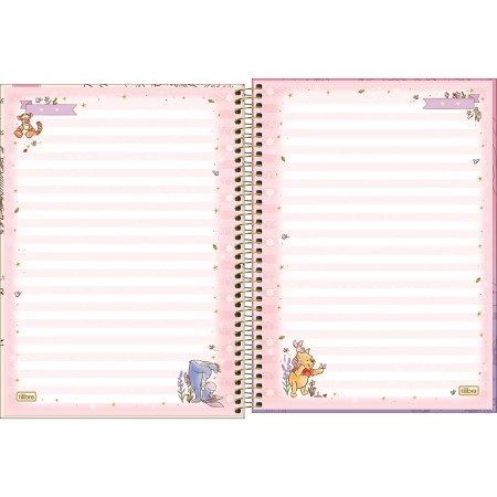 Foto ilustrativa Caderno Espiral Capa Dura Universitário Top com Janela Pooh 1 Matéria 60 Folhas