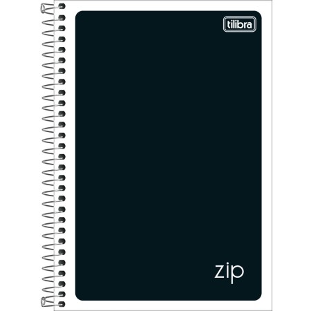 Foto ilustrativa Caderno Espiral Capa Flexível 1/4 Zip Preto 48 Folhas