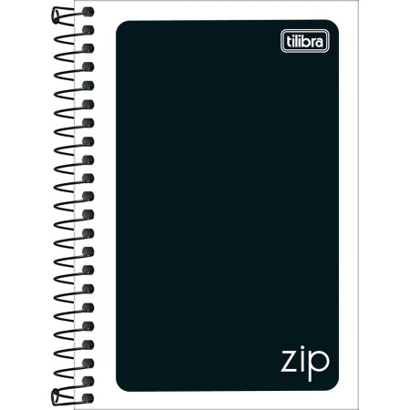 Foto ilustrativa Caderno Espiral Capa Flexível 1/8 Zip Preto 48 Folhas