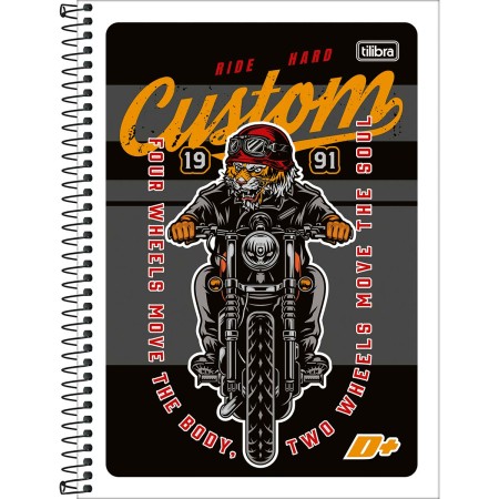 Foto ilustrativa Caderno Espiral Capa Flexível Universitário 1 Matéria D+ 96 Folhas