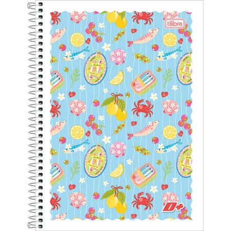 Foto ilustrativa Caderno Espiral Capa Flexível Universitário 1 Matéria D+ Feminino 96 Folhas