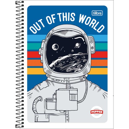 Foto ilustrativa Caderno Espiral Capa Flexível Universitário 1 Matéria Pepper Masculino 80 Folhas