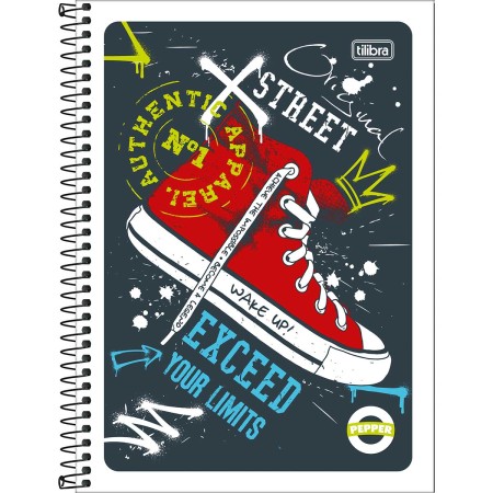 Foto ilustrativa Caderno Espiral Capa Flexível Universitário 1 Matéria Pepper Masculino 80 Folhas