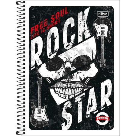 Foto ilustrativa Caderno Espiral Capa Flexível Universitário 1 Matéria Pepper Masculino 80 Folhas