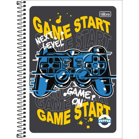 Foto ilustrativa Caderno Espiral Capa Flexível Universitário 1 Matéria Pepper Masculino 80 Folhas