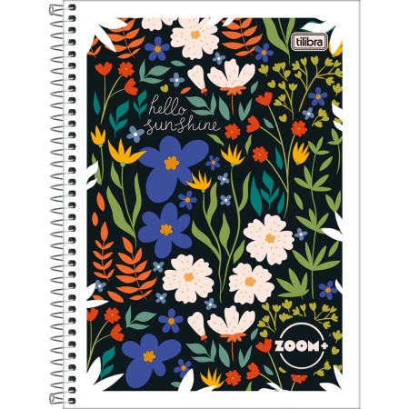 Foto ilustrativa Caderno Espiral Capa Flexível Universitário 1 Matéria Zoom+ Feminino 96 Folhas