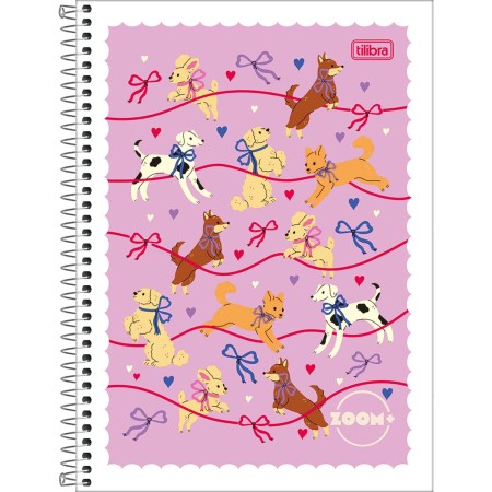 Foto ilustrativa Caderno Espiral Capa Flexível Universitário 1 Matéria Zoom+ Feminino 96 Folhas