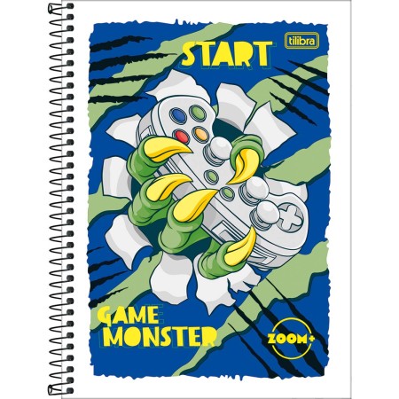 Foto ilustrativa Caderno Espiral Capa Flexível Universitário 1 Matéria Zoom+ Masculino 96 Folhas