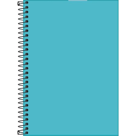 Foto ilustrativa Caderno Espiral Capa Plástica 1/4 sem Pauta Neon Azul 80 Folhas
