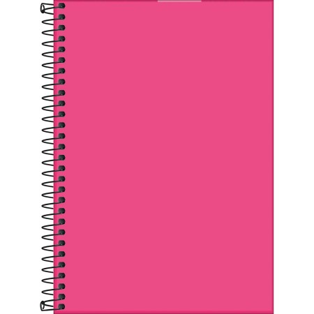 Foto ilustrativa Caderno Espiral Capa Plástica 1/4 sem Pauta Neon Pink 80 Folhas