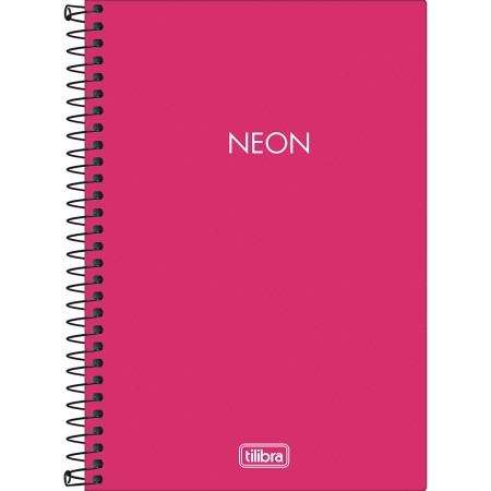 Foto ilustrativa Caderno Espiral Capa Plástica 1/4 sem Pauta Neon Pink 80 Folhas