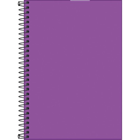 Foto ilustrativa Caderno Espiral Capa Plástica 1/4 sem Pauta Neon Roxo 80 Folhas