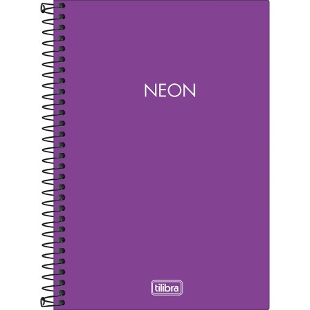 Foto ilustrativa Caderno Espiral Capa Plástica 1/4 sem Pauta Neon Roxo 80 Folhas