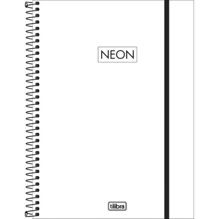 Foto ilustrativa Caderno Espiral Capa Plástica Universitário 1 Matéria Neon Fit Masculino 80 Folhas
