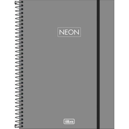 Foto ilustrativa Caderno Espiral Capa Plástica Universitário 1 Matéria Neon Fit Masculino 80 Folhas