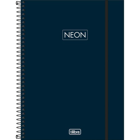 Foto ilustrativa Caderno Espiral Capa Plástica Universitário 1 Matéria Neon Fit Masculino 80 Folhas