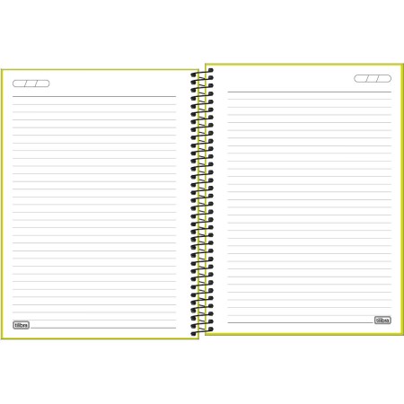 Foto ilustrativa Caderno Espiral Capa Plástica Universitário 1 Matéria Neon Verde-Limão 80 Folhas