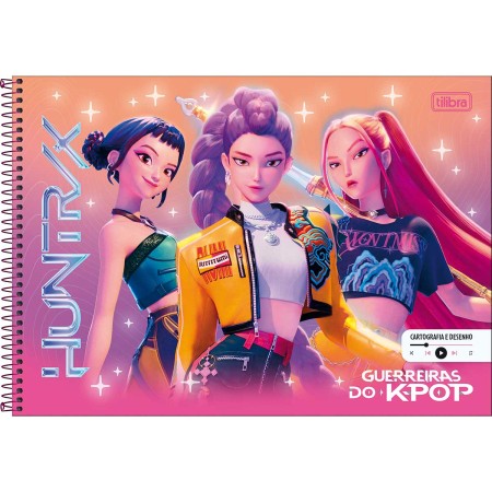 Foto ilustrativa Caderno Espiral Cartografia Guerreiras do K-Pop 80 Folhas