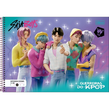 Foto ilustrativa Caderno Espiral Cartografia Guerreiras do K-Pop 80 Folhas
