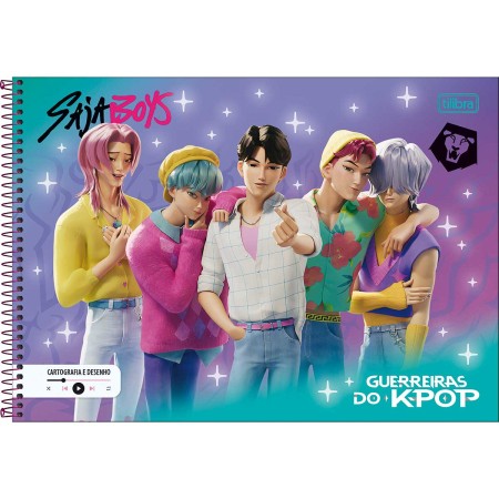 Foto ilustrativa Caderno Espiral Cartografia Guerreiras do K-Pop 80 Folhas