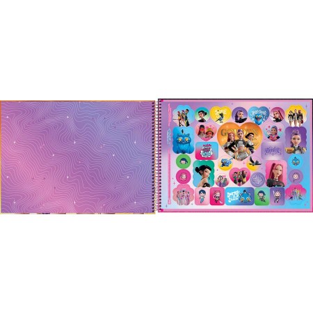 Foto ilustrativa Caderno Espiral Cartografia Guerreiras do KPop 80 Folhas