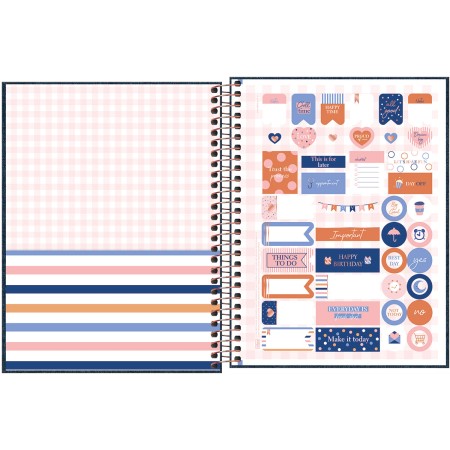 Foto ilustrativa Caderno Executivo Espiral Capa Dura Colegial Cambridge Denim 80 Folhas