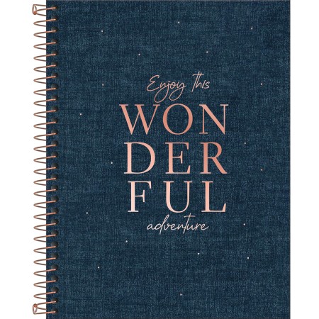 Foto ilustrativa Caderno Executivo Espiral Capa Dura Colegial Cambridge Denim 80 Folhas