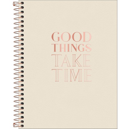 Foto ilustrativa Caderno Executivo Espiral Capa Dura Colegial Vanilla 80 Folhas