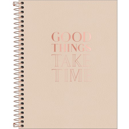 Foto ilustrativa Caderno Executivo Espiral Capa Dura Colegial Vanilla 80 Folhas