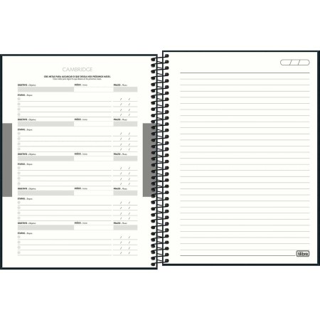 Foto ilustrativa Caderno Executivo Espiral Capa Dura Universitário Cambridge 90 Gramas 80 Folhas