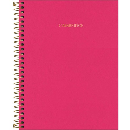 Foto ilustrativa Caderno Executivo Espiral Capa Dura Universitário Cambridge Pink 80 Folhas